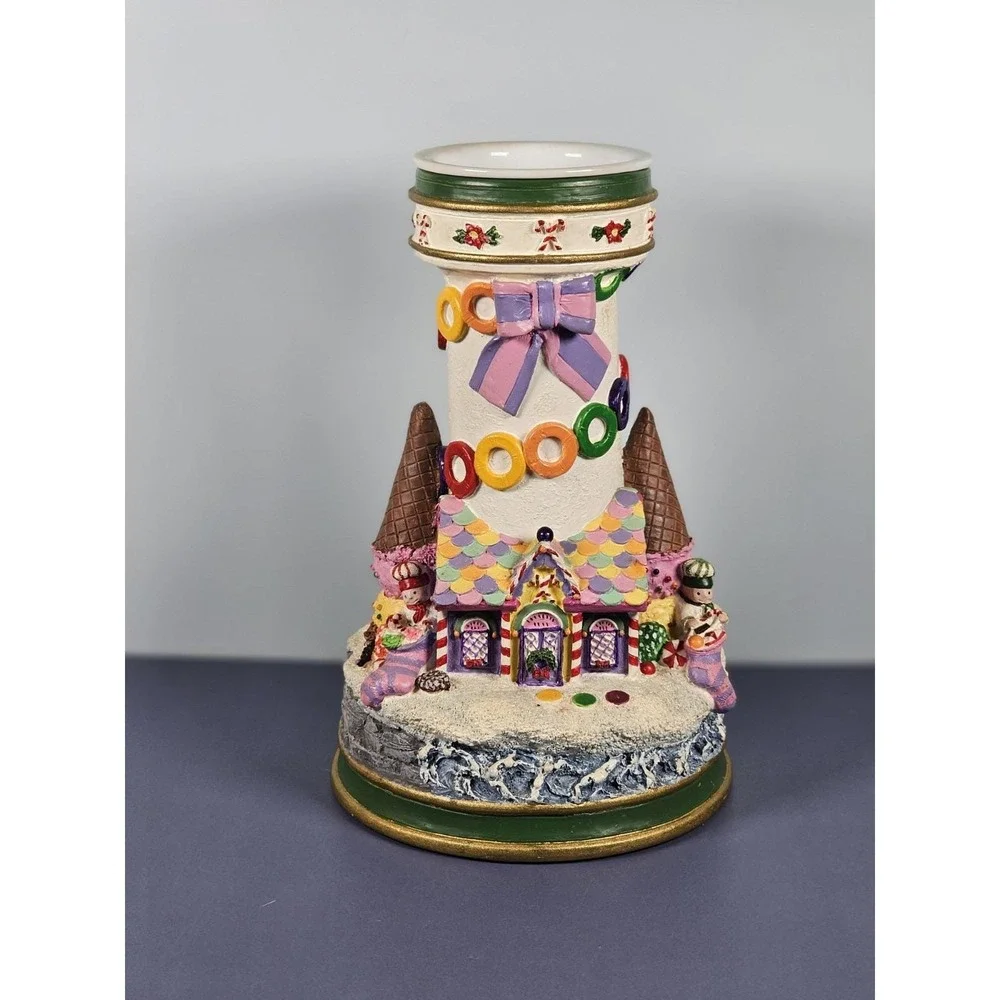 Danbury Mint Candyland Lighthouse Candlestick Christmas Decor